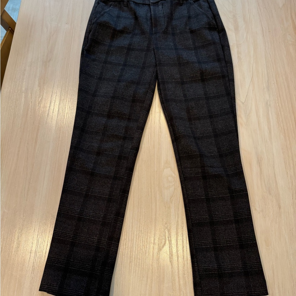 Wit and Wisdom black plaid, slim cut pants.